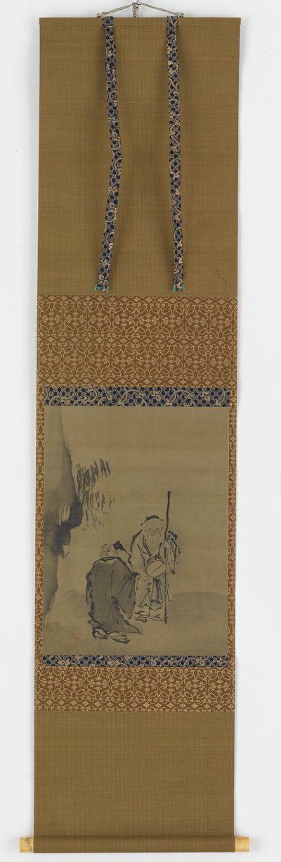 Two Chinese sages near an overhanging rock by Unbekannt