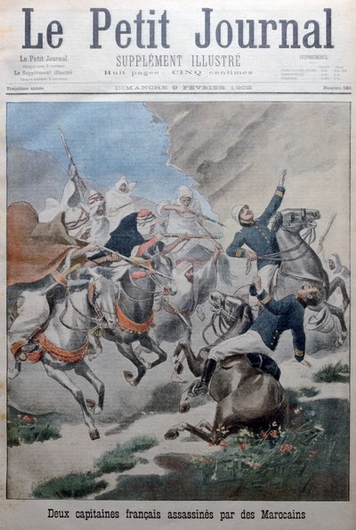Two French Army Captains Attacked and Killed by Moroccans, Morocco by Unbekannt