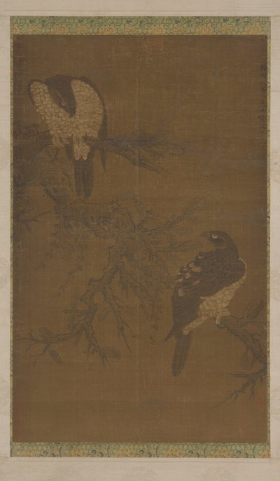 Two Hawks on a Withered Bough by Unbekannt