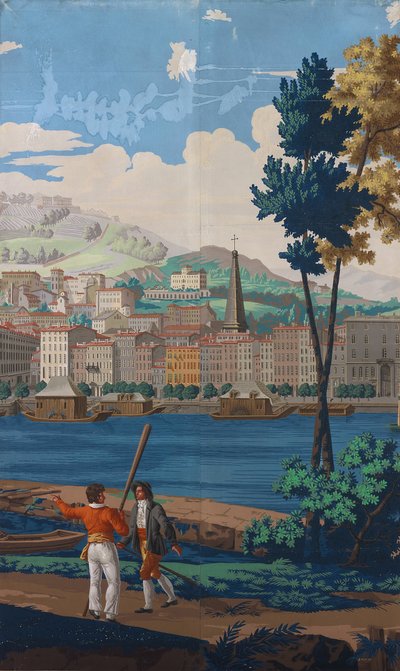 Two Joined Panels: The Views of Lyon, France by Unbekannt