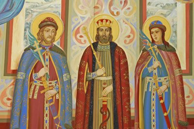 Ukraine, Kiev, St Michael’s Orthodox Monastery (orig1108, reconst. 2001), external fresco by Unbekannt