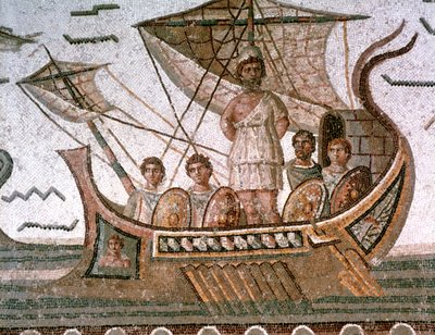 Ulysses and the sirens, Roman mosaic, 3rd century AD by Unbekannt