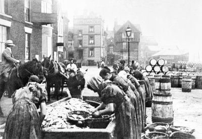 Scottish Herring Gutters at Work in Scarborough, c1890 by Unbekannt