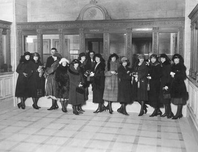 United States: c.1926 A group of women standing at the 