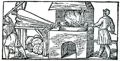 Using Bellows to Increase the Draught in a Furnace, 1540 by Unbekannt