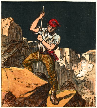 Using Gunpowder in a Stone Quarry, 1867 by Unbekannt