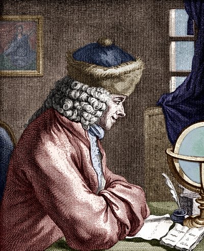 Portrait of Voltaire Working by Unbekannt