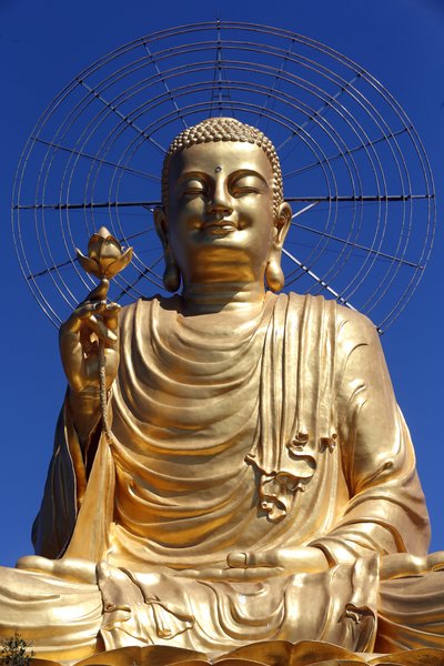 Golden Buddha Statue, Van Hanh Zen Buddhist Monastery, Dalat, Vietnam by Unbekannt