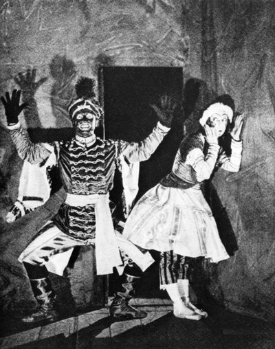 Vaslav Nijinsky, Russian ballet dancer, in Petrushka, Paris, 1912 by Unbekannt