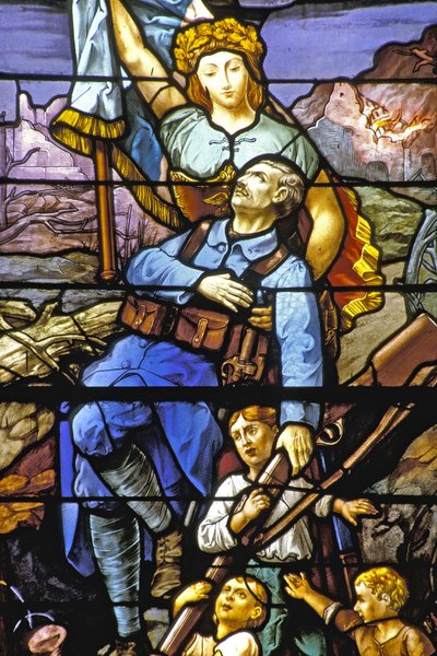 Vaucouleurs - Stained Glass of the Church - Evocation of the War 14-18 by Unbekannt