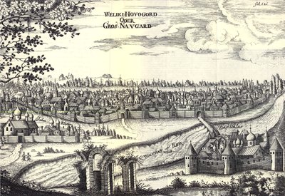 Velikiy Novgorod Illustration from Travels to the Great Duke of Muscovy and the King of Persia by Adam Olearius, 1656 by Unbekannt
