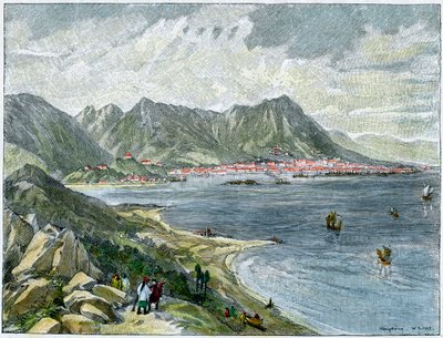 Victoria, Hong Kong, from the Chinese mainland, c1890 by Unbekannt