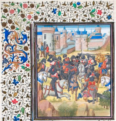 Victory of Richard the Lionheart over Philip Augustus in 1198. Miniature from the Historia by William of Tyre by Unbekannt