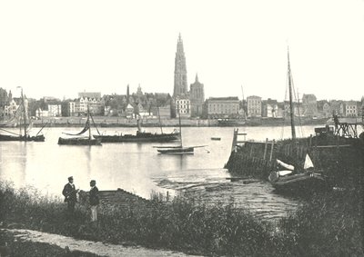 View Across the River to the Cathedral, Antwerp, Belgium, 1895 by Unbekannt