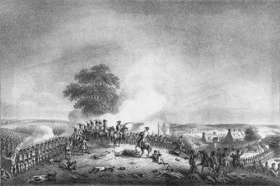 View from Mont St. Jean of The Battle of Waterloo, 1815, c1816 by Unbekannt
