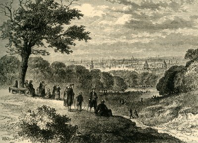 View from One-Tree Hill, Greenwich Park, in 1846, c1878 by Unbekannt