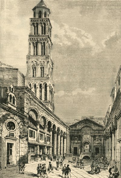 View in Spalatro, Showing the Campanile and the Peristyle of the Palace of Diocletian by Unbekannt