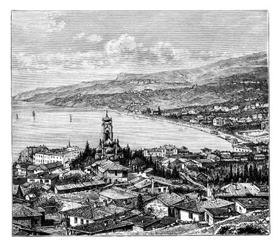 View in the Crimea: Yalta, c1888 by Unbekannt