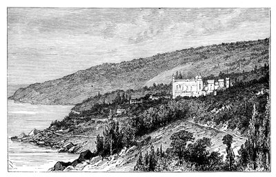 View in the Crimea: the Palace Woronzow, Alupka, Ukraine by Unbekannt