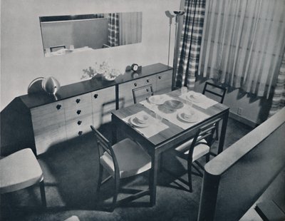 View in the living-dining room designed by Gilbert Rohde by Unbekannt