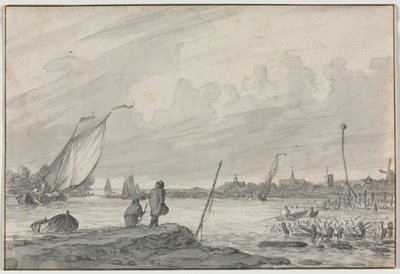 View of Alkmaar with Boats by Unbekannt