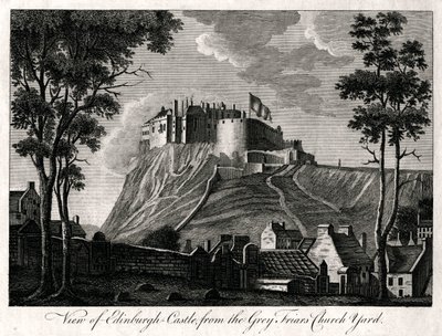 View of Edinburgh Castle, from the Grey Friars Church Yard by Unbekannt