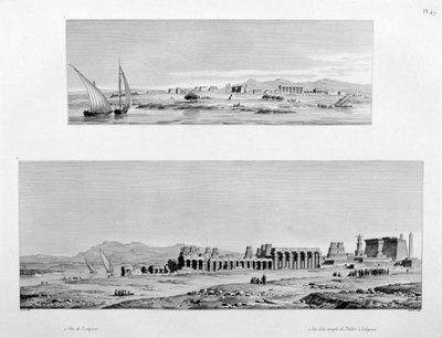 View of Luxor and the Temple of Thebes at Luxor, Egypt by Unbekannt