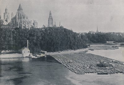 View of Ottawa, with Log-Rafts by Unbekannt