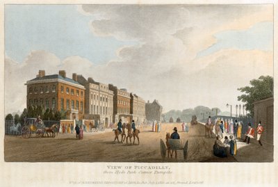 View of Piccadilly from Hyde Park Corner Turnpike, London by Unbekannt