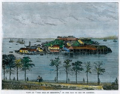 View of The Isle of Serpents, Bay of Rio de Janeiro, Brazil, 1880 by Unbekannt