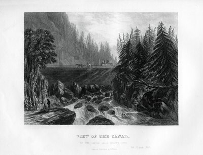 View of the Canal, at the Little Falls Mohawk River, New York State, 1855 by Unbekannt