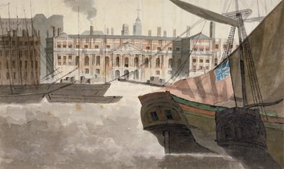 View of the Custom House from the River Thames, City of London by Unbekannt