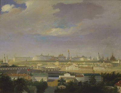 View of the Moscow Kremlin from the Bolotnaya Marsh Square, Mid 19th Century by Unbekannt
