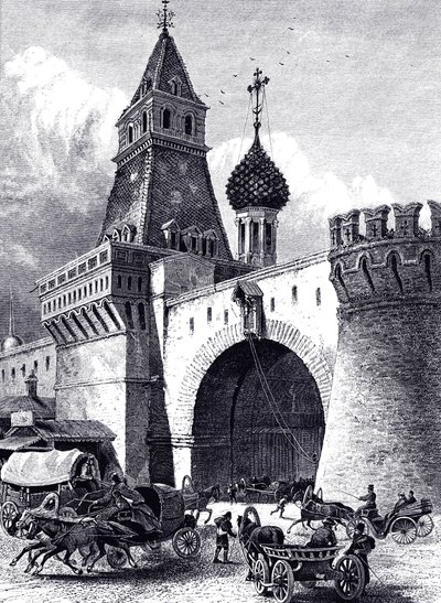 View of the Nikolskaya Tower and Armory in Moscow by Unbekannt