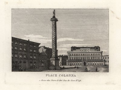 View of the Piazza Colonna with the Column of Marcus Aurelius by Unbekannt