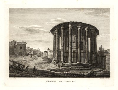 View of the Temple of Vesta, Rome by Unbekannt