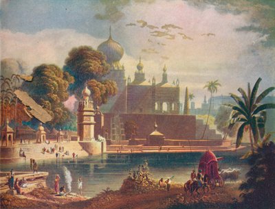 View of the Temples and Mosques of Sassur, Near Poona, in the Deccan, 1908 by Unbekannt