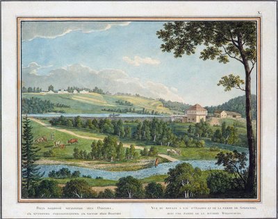 View of the Watermill in the Estate of Olgovo near Moscow, Mid 19th century by Unbekannt