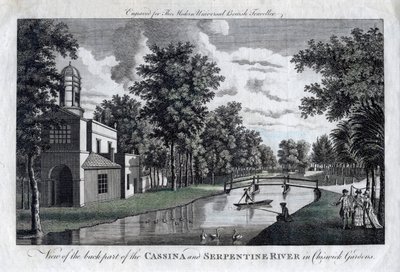 View of the back part of the Cassina and Serpentine River in Chiswick Gardens, London by Unbekannt