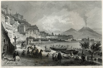 View of the port and the city of Naples in the 19th century, in the book on the Mediterranean by Louis Enault, French journalist and traveller by Unbekannt