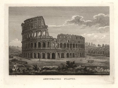 View of the ruins of the Flavian Amphitheater, Rome by Unbekannt