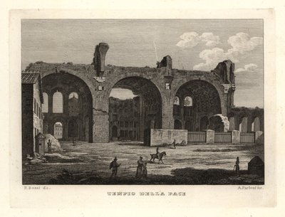 View of the ruins of the Temple of Peace or the Forum of Vespasian, Rome by Unbekannt