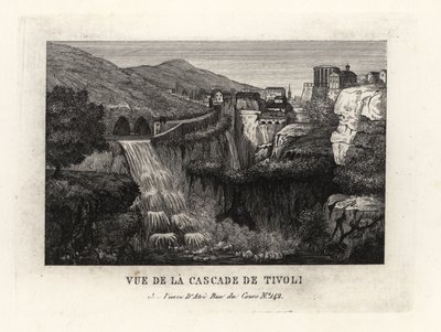 View of the waterfalls at Tivoli, Italy by Unbekannt