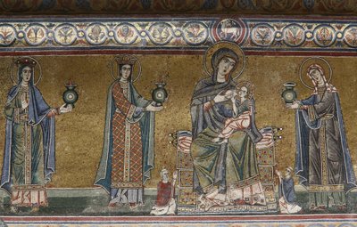 Virgin and Child Mosaic in Santa Maria in Trastevere Church by Unbekannt