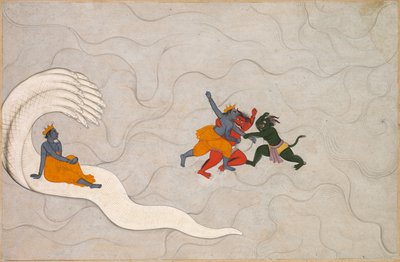 Vishnu Battles Madhu and Kaitabha, from a Markandeya Purana by Unbekannt