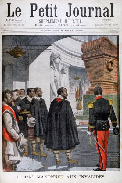 Visit of Ras Makonnen to Les Invalides in Paris, 1902 by Unbekannt