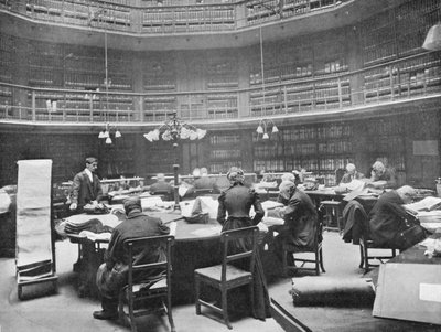 Visitors searching through volumes at the Public Record Office, Chancery Lane, London by Unbekannt