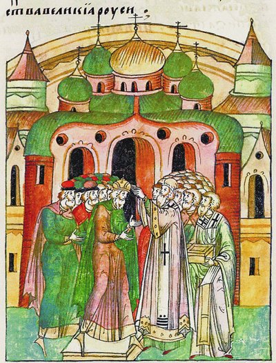 Vladimir Vsevolodovich Crowned by Bishop Neophytos with Monomakh