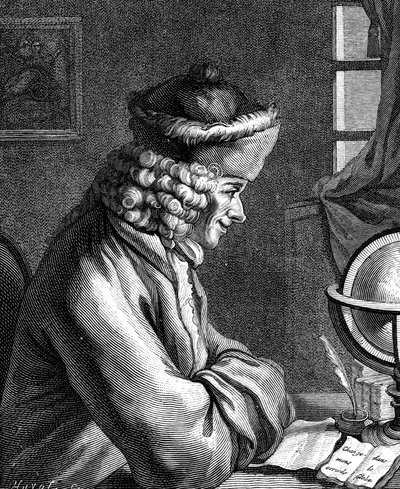 Voltaire, 18th century French author, playwright, satirist and man of letters by Unbekannt