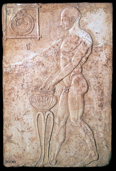 Votive Relief of an Athlete Making a Lustration by Unbekannt